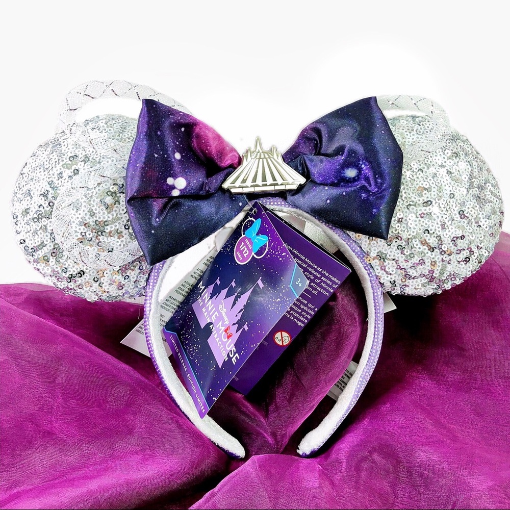 Minnie Mouse Main Attraction Space Mountain Ears💜 - Picture 1 of 12